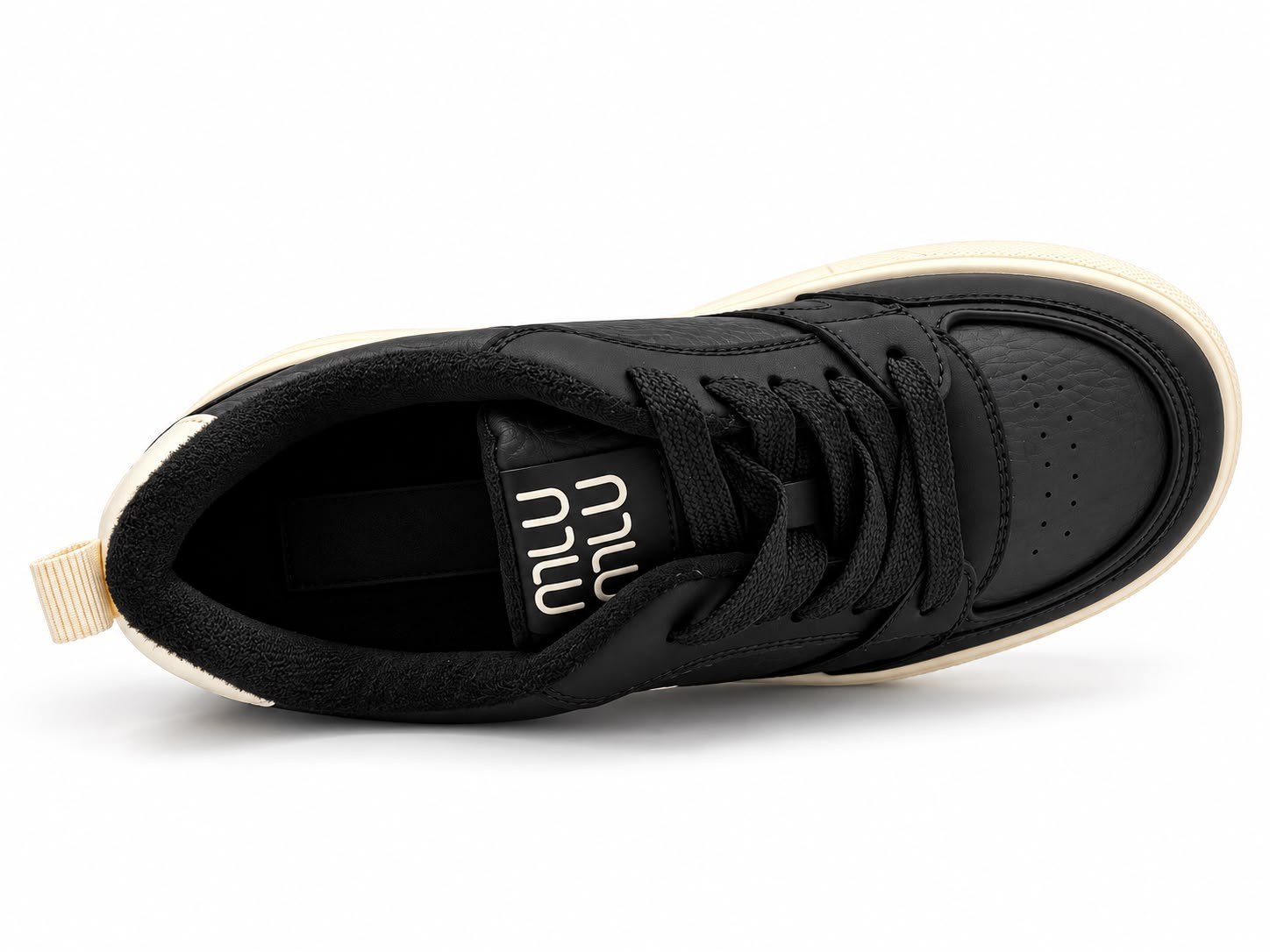 Kadın Beyaz Vizon Yüksek Kalın Taban Deri Casual Sneaker Spor Ayakkabı