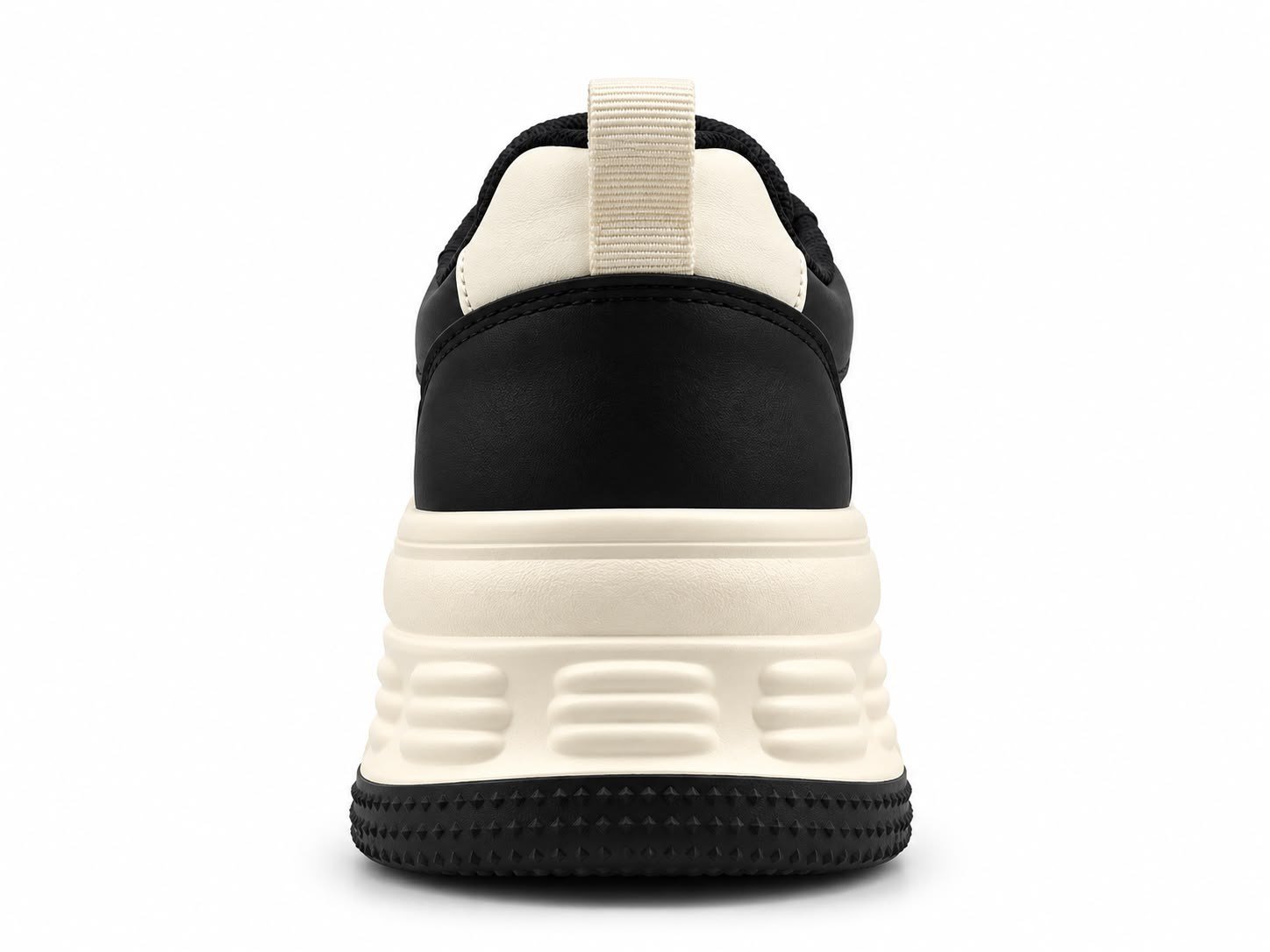 Kadın Beyaz Vizon Yüksek Kalın Taban Deri Casual Sneaker Spor Ayakkabı
