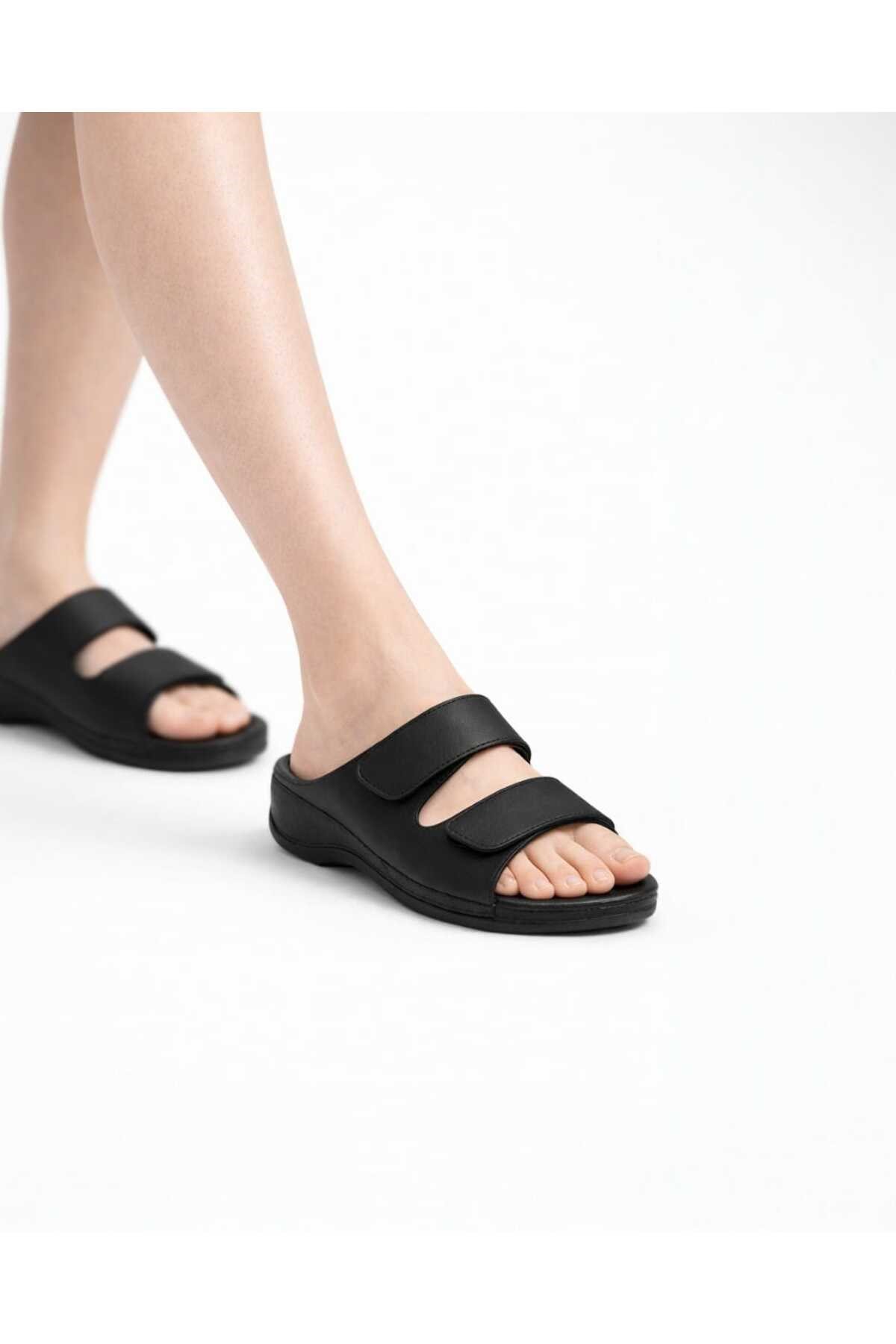Kadın Siyah Jelly Cool Halluks Valgus Ortopedik Terlik - Anneler Günü Hediyesi