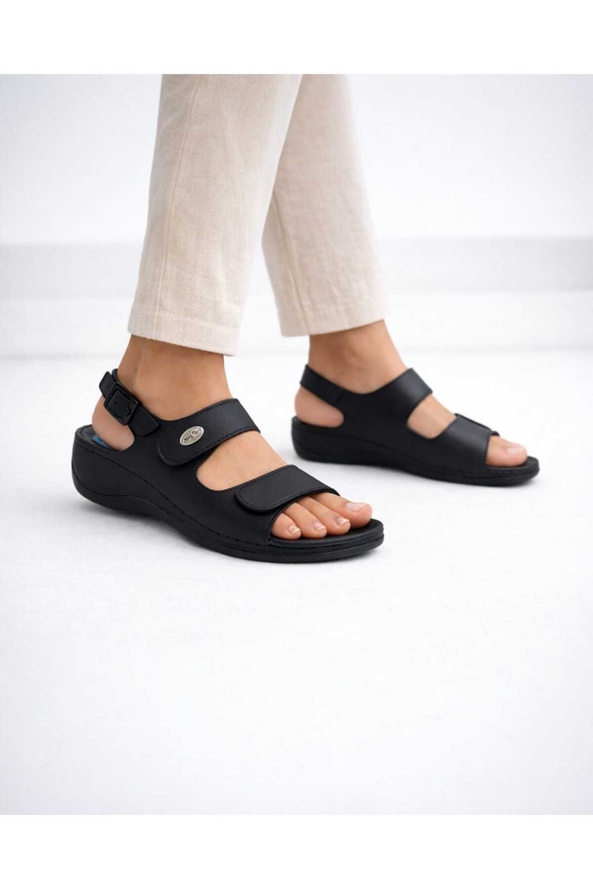 Kadın Siyah Jelly Cool Halluks Valgus Ortopedik Terlik - Anneler Günü Hediyesi