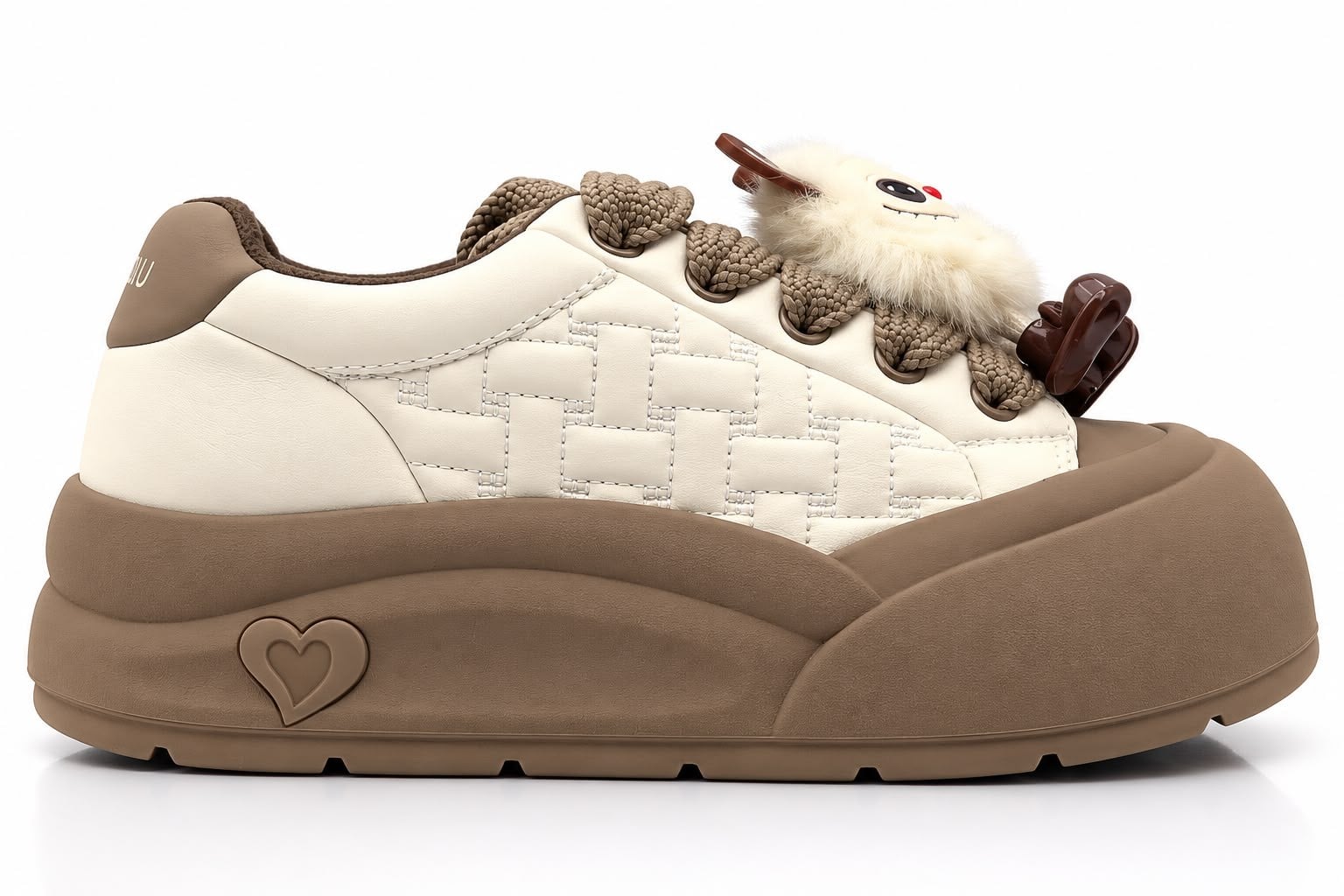 Look Life Kalın Tabanlı Pelüş Figürlü Sneaker Ayakkabı