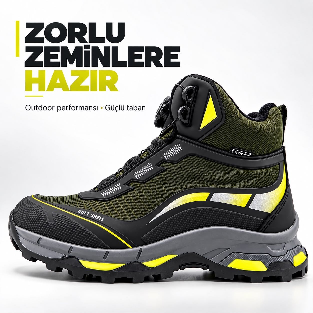 Look Life Twin-Pro Otomatik Tokalı Su Geçirmez Kaymaz Taban Outdoor Trekking Botu