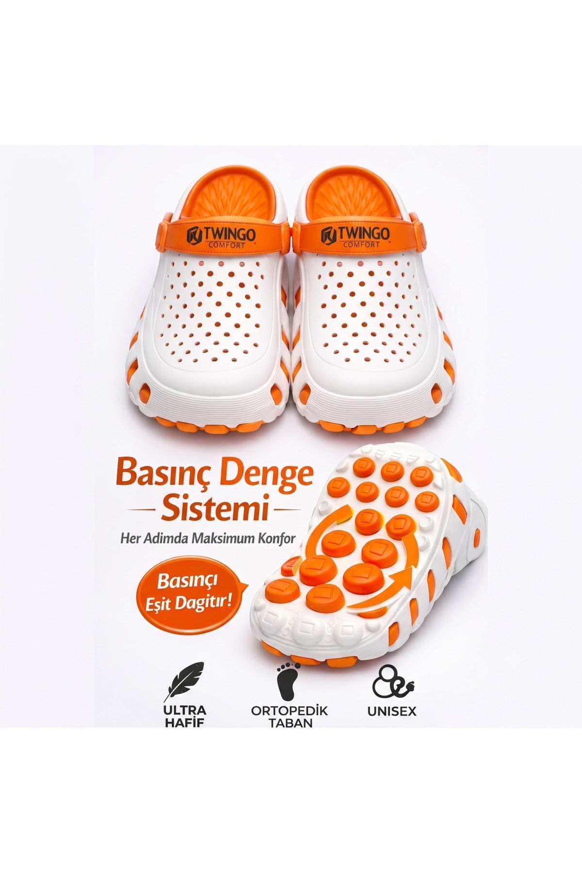 Premium Comfort Unisex Ortopedik Günlük, Masaj Tabanlı Basınç Denge Sistemli Plaj ve Hastane Terliği