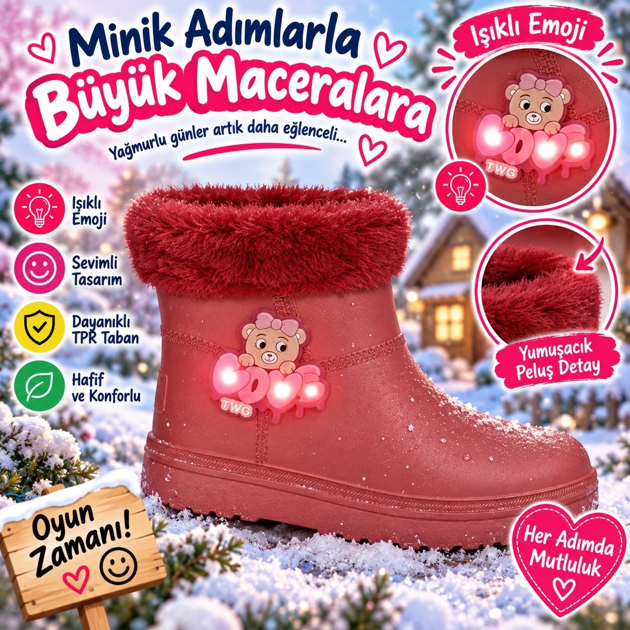 SU geçirmez çocuk yağmur botu 