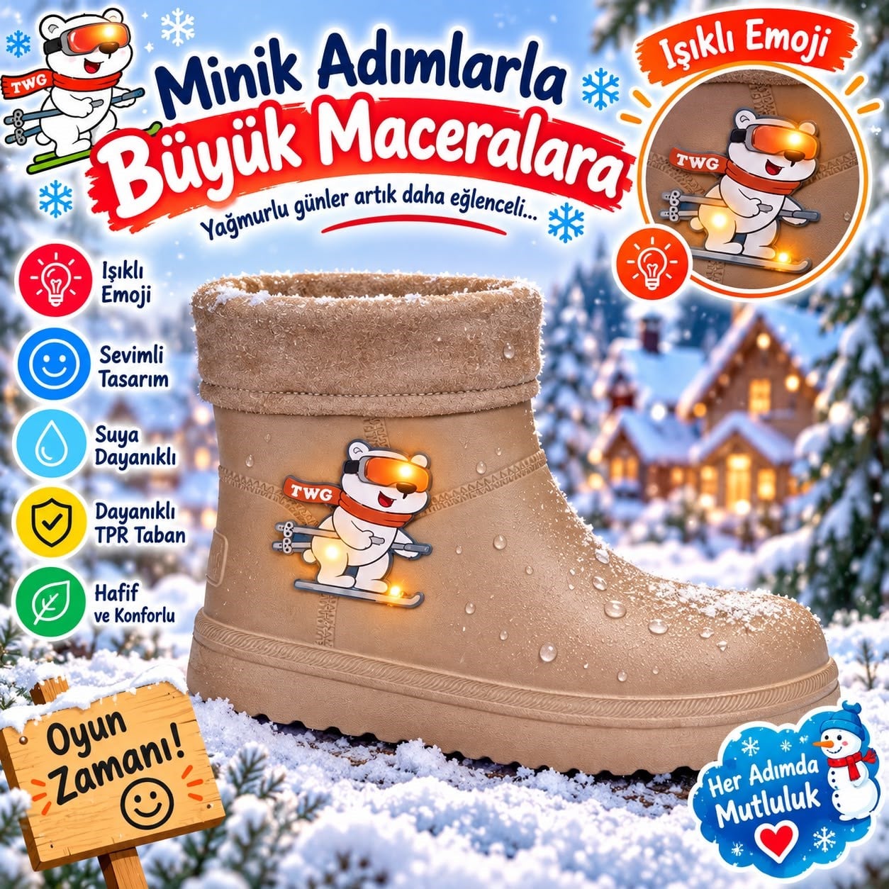 SU geçirmez çocuk yağmur botu 
