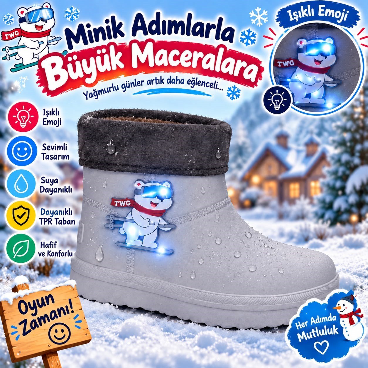 SU geçirmez çocuk yağmur botu 
