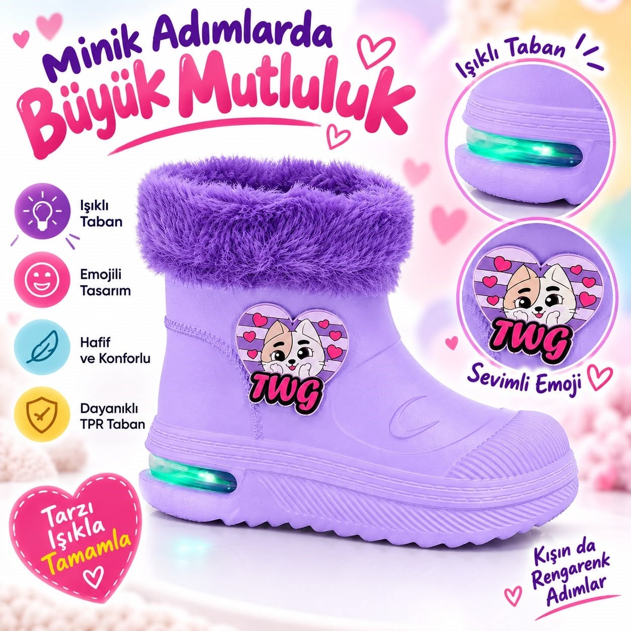SU geçirmez çocuk yağmur botu 525