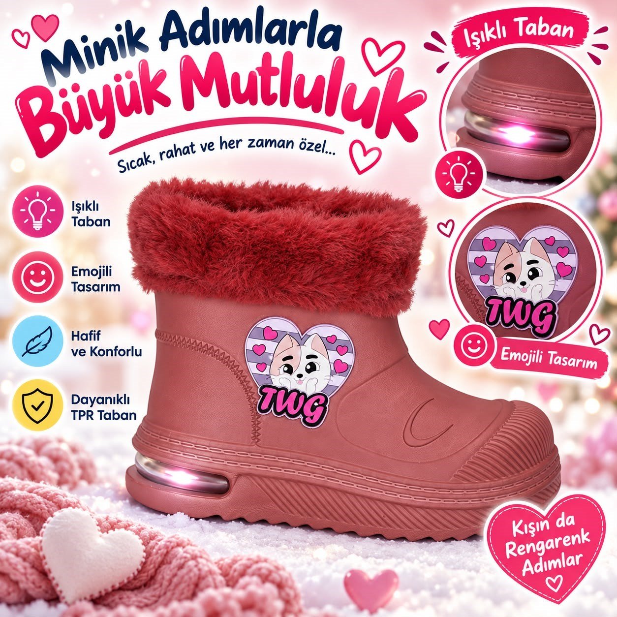 SU geçirmez çocuk yağmur botu 525