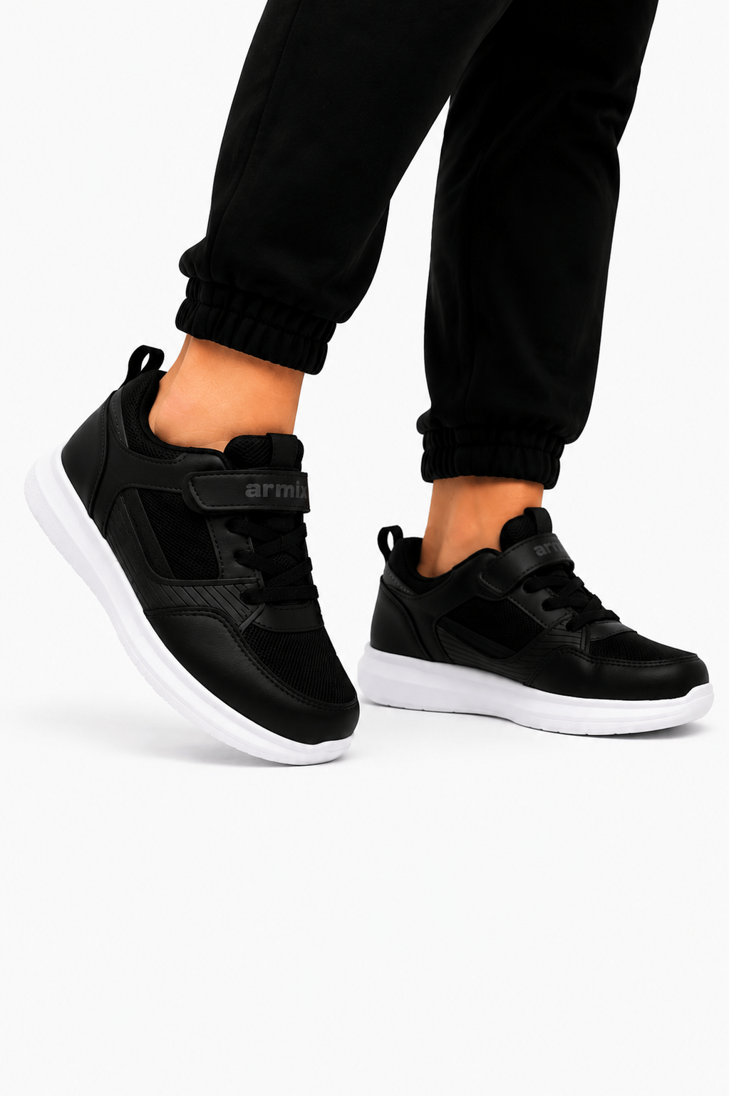 Airfile Faylon Taban Sneaker Çocuk Spor Ayakkabı SİYAH - BEYAZ