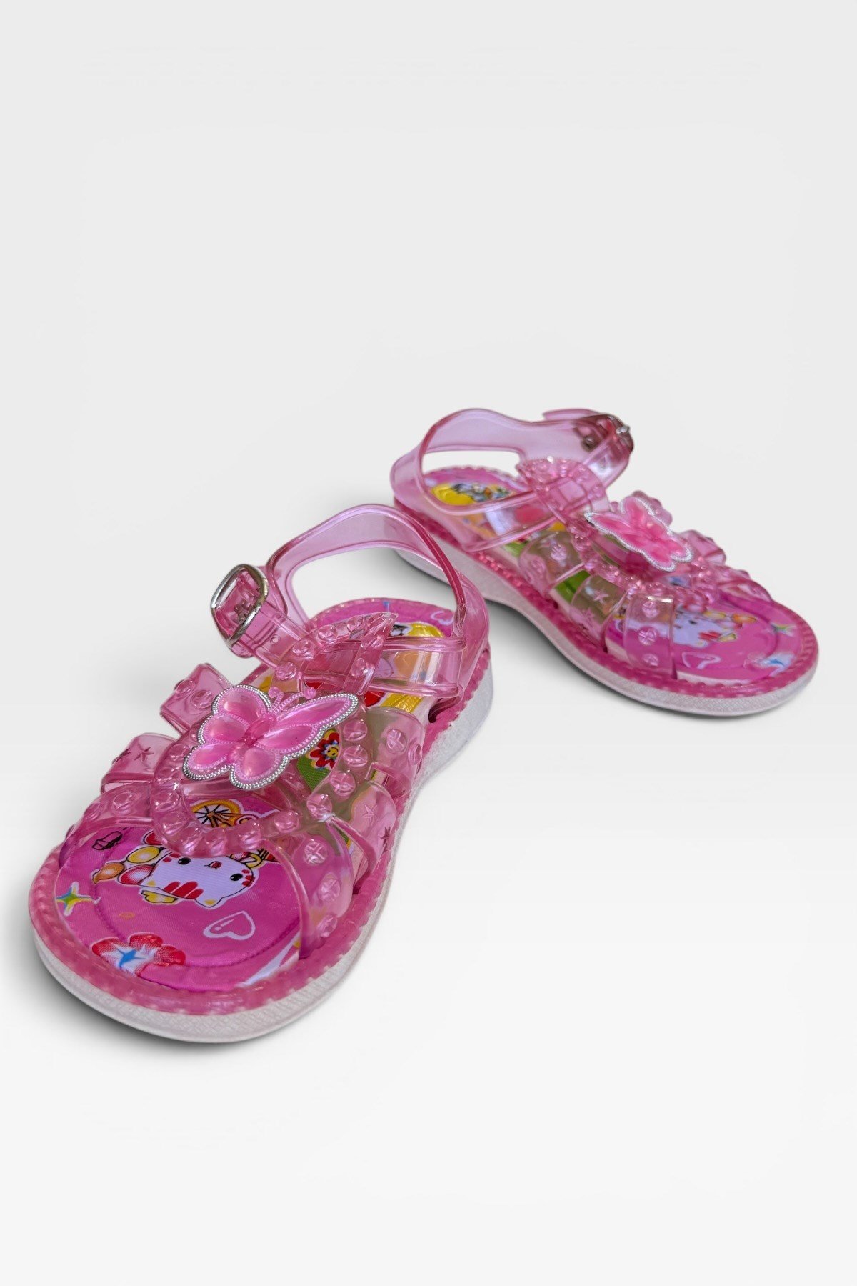Ayarlanabilir Tokalı Havuz Plaj Çocuk Sandalet PEMBE