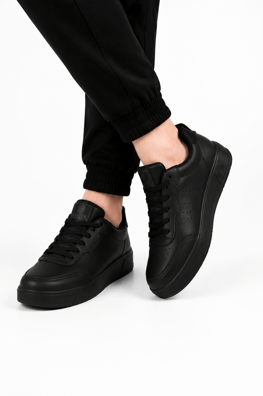 Cilt Faylon Taban Sneaker Çocuk Spor Ayakkabı SİYAH