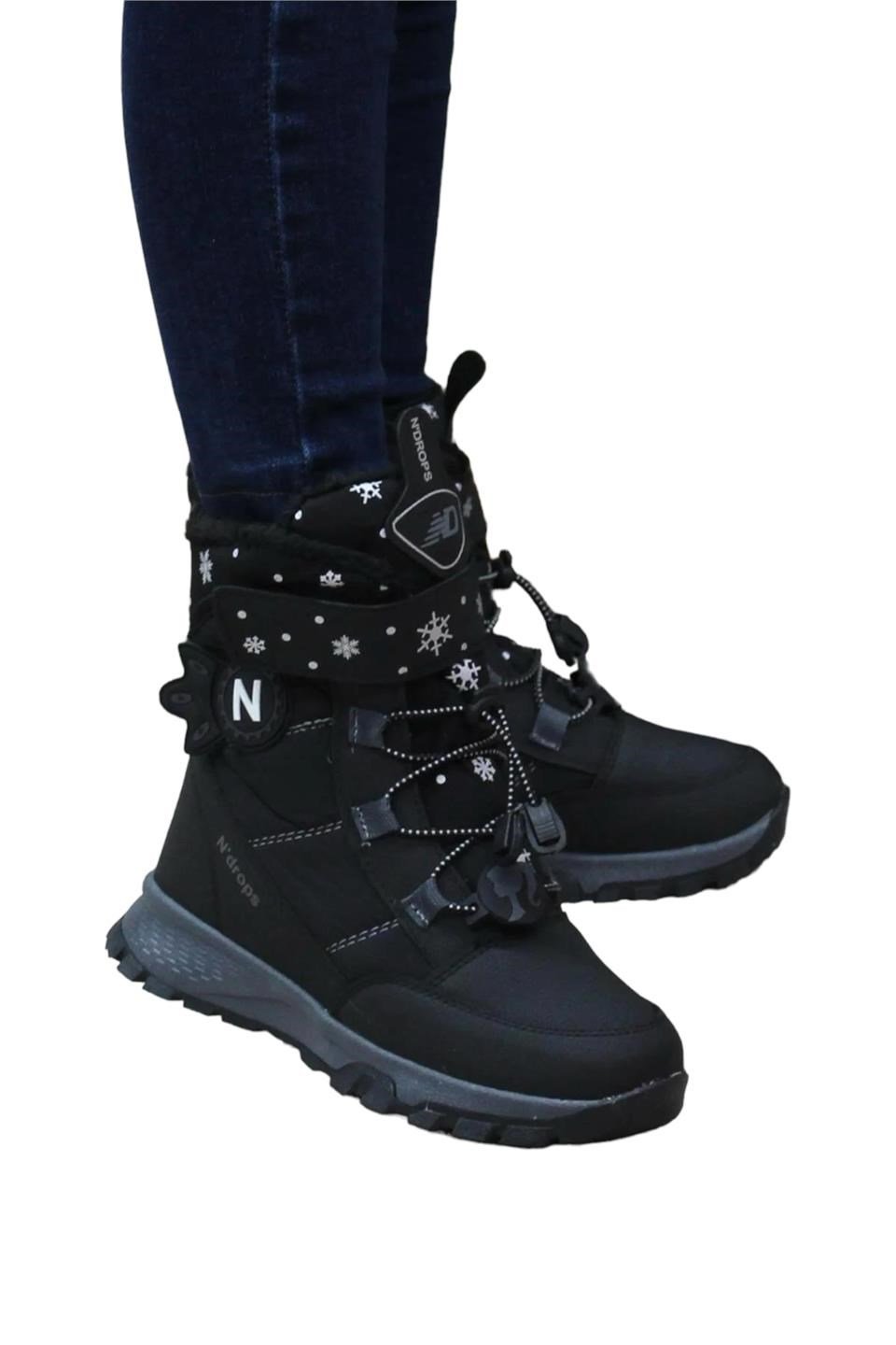 Cırtlı Akıllıı Bağcıklı Kürklü Kız Çocuk Bot SİYAH - FÜME