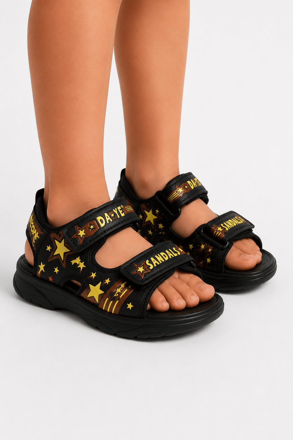 Cırtlı Erkek Çocuk Sandalet Siyah-Taba