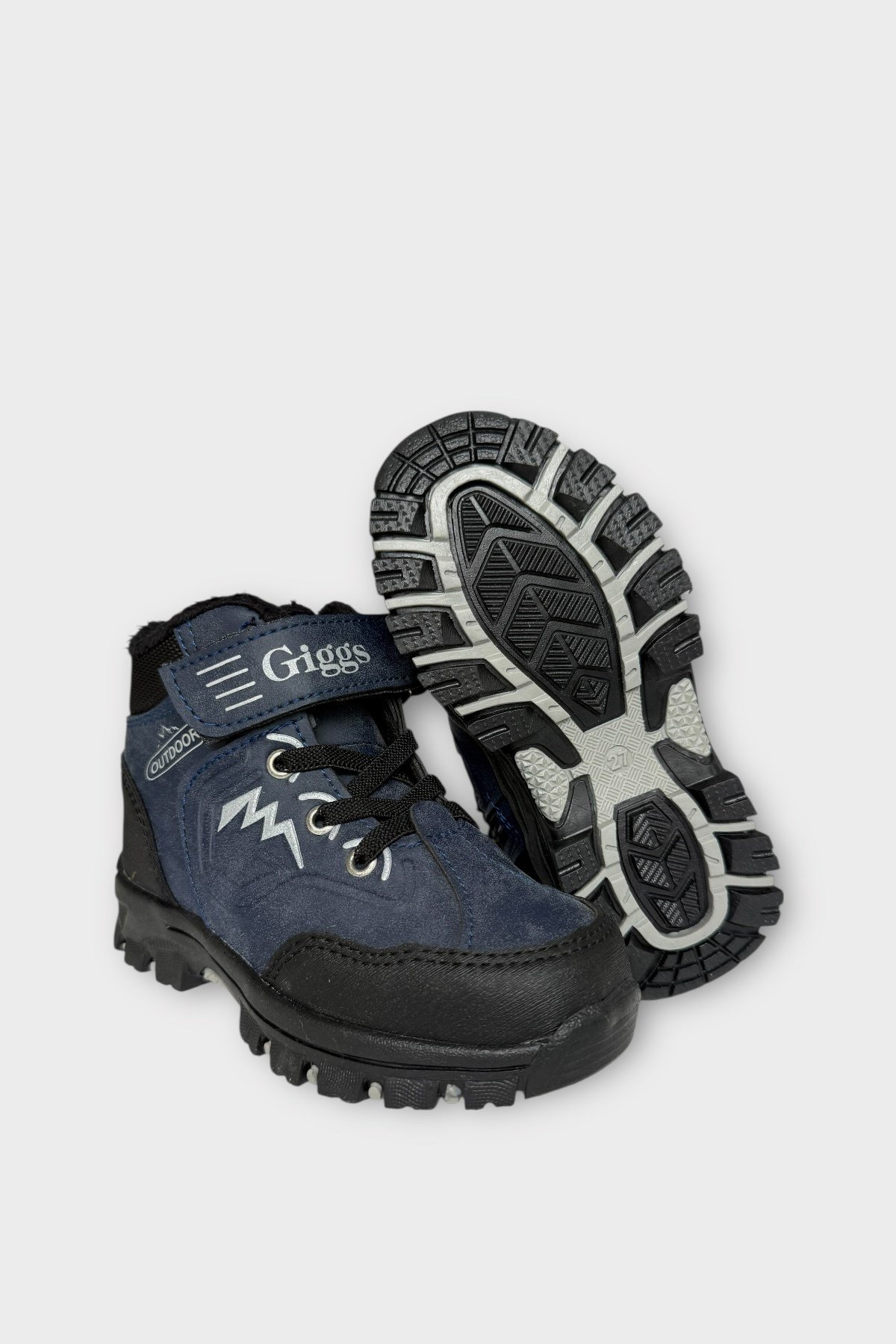 Cırtlı Fermuarlı İçi Yünlü Soğuk Geçirmez Outdoor Çocuk Bot LACİVERT