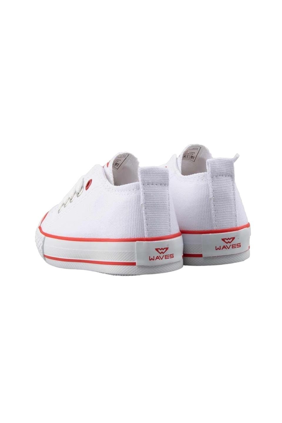 Çocuk Keten Kısa Convers Modeli Bağcıklı Spor Ayakkabı BEYAZ