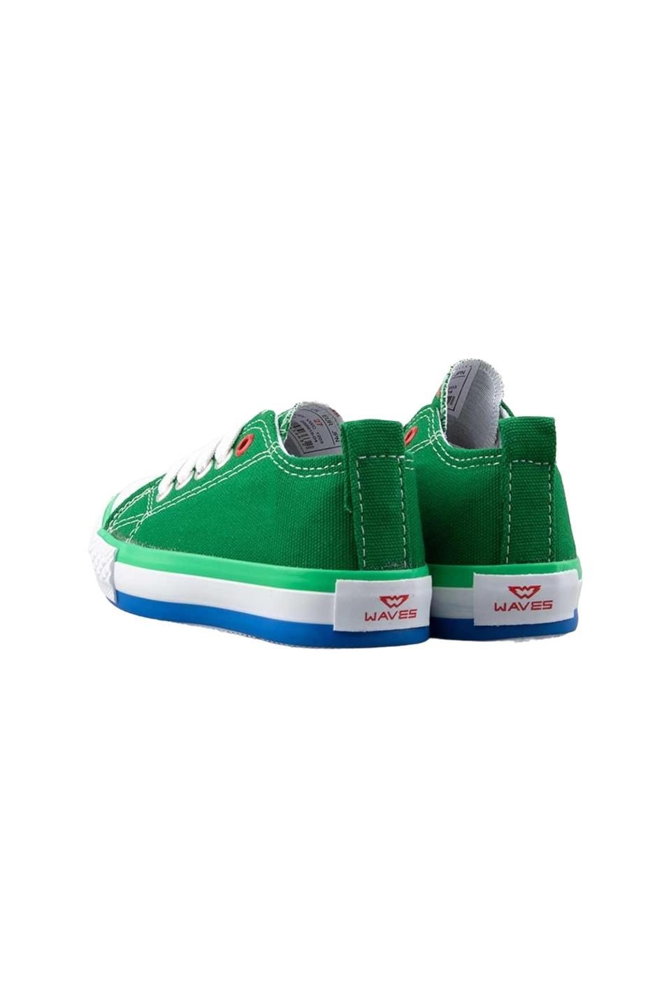 Çocuk Keten Kısa Convers Modeli Bağcıklı Spor Ayakkabı YEŞİL