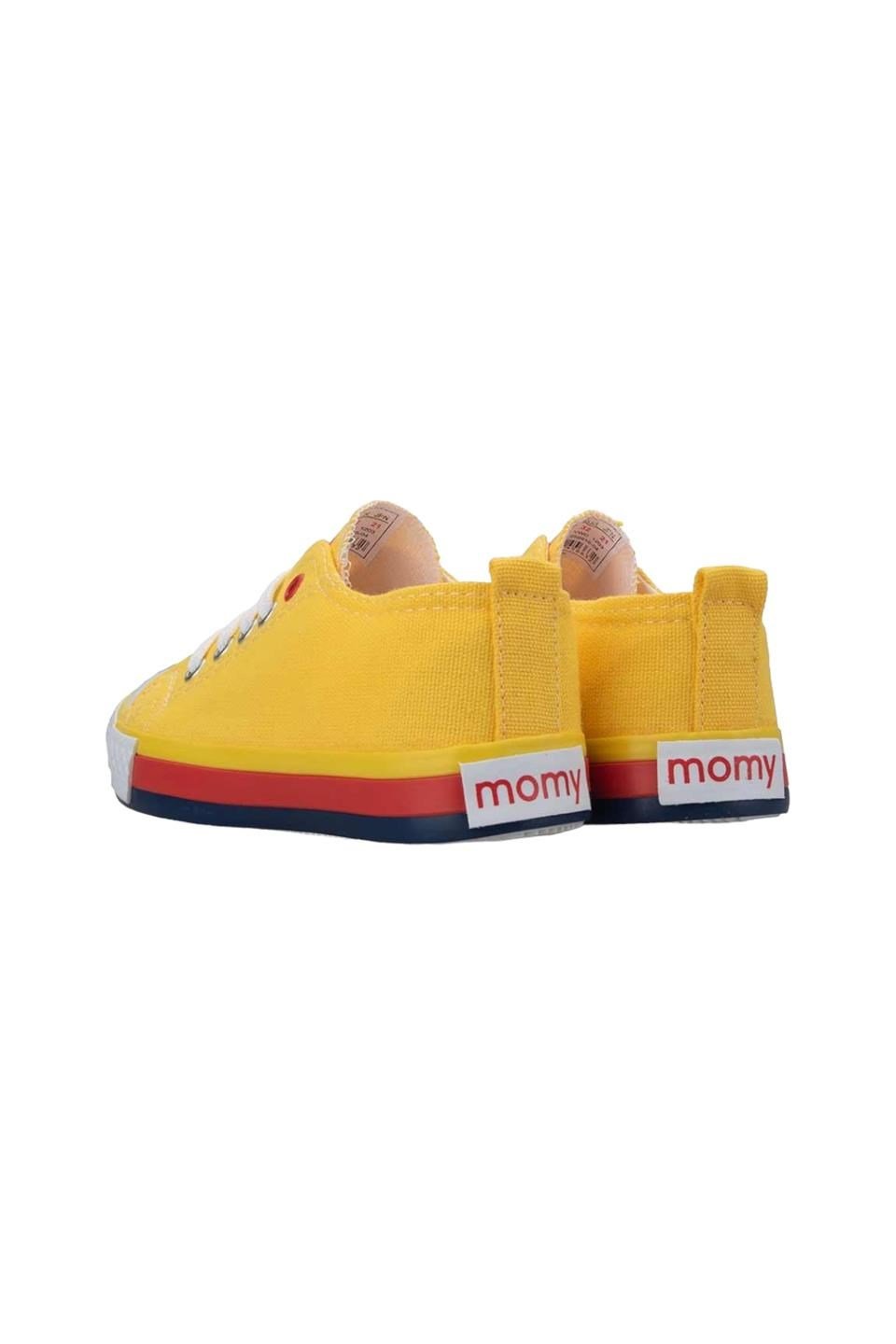Çocuk Keten Kısa Convers Modeli Bağcıklı Spor Ayakkabı SARI