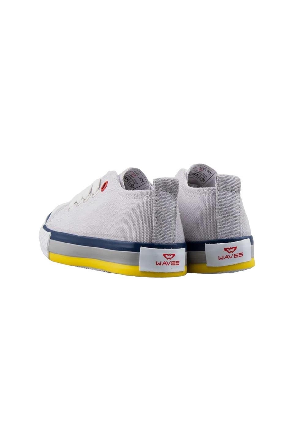 Çocuk Keten Kısa Convers Modeli Bağcıklı Spor Ayakkabı GRİ