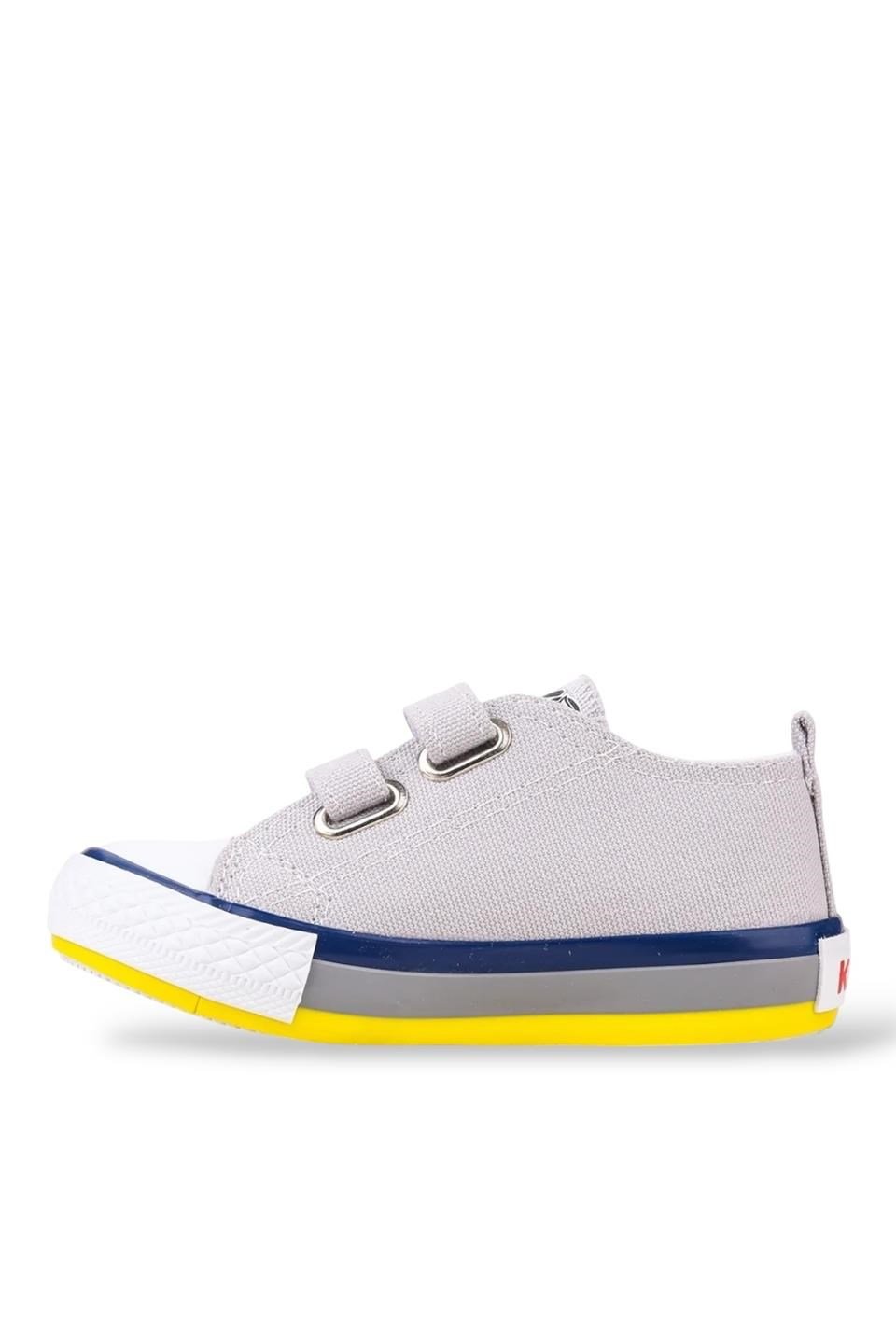 Çocuk Keten Kısa Convers Modeli Cırtlı Sneaker Spor Ayakkabı GRİ