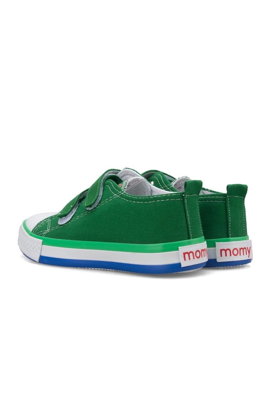 Çocuk Keten Kısa Convers Modeli Cırtlı Sneaker Spor Ayakkabı YEŞİL