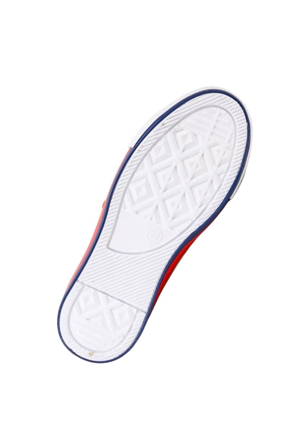 Çocuk Keten Kısa Convers Modeli Cırtlı Sneaker Spor Ayakkabı TURUNCU