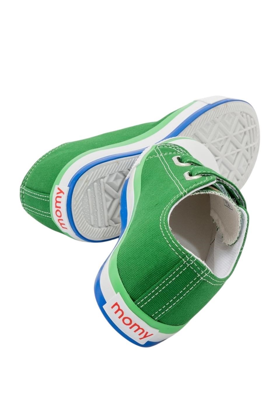 Çocuk Keten Kısa Convers Modeli Cırtlı Sneaker Spor Ayakkabı YEŞİL
