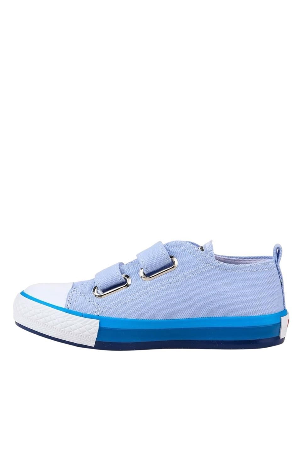Çocuk Keten Kısa Convers Modeli Cırtlı Sneaker Spor Ayakkabı MAVİ