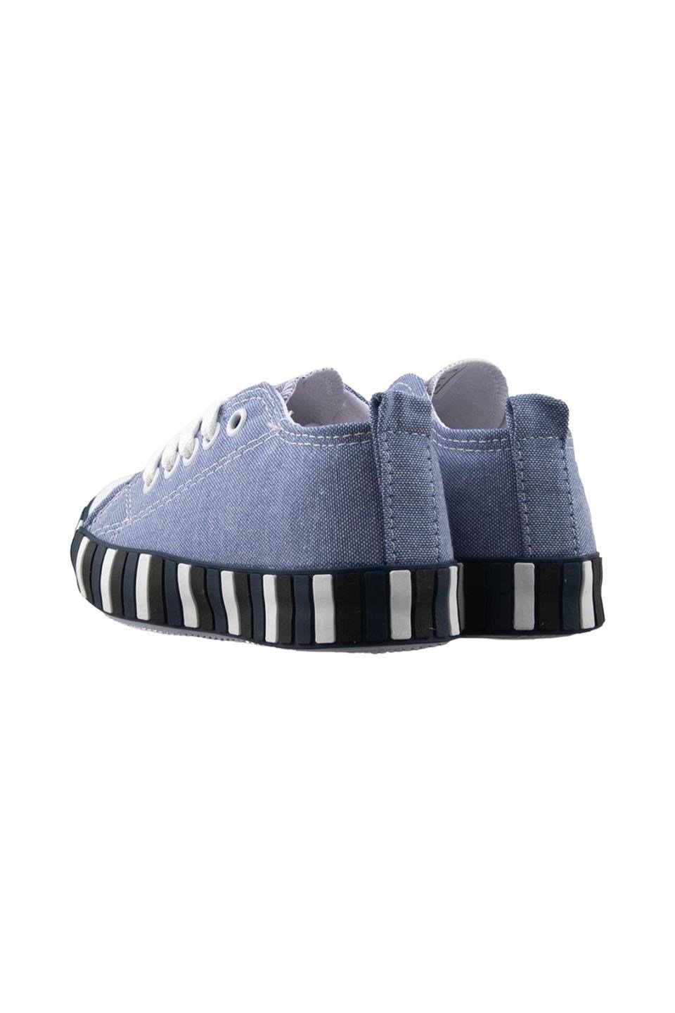 Çocuk Keten Kısa Convers Modeli Unisex Bağcıklı Spor Ayakkabı MAVİ