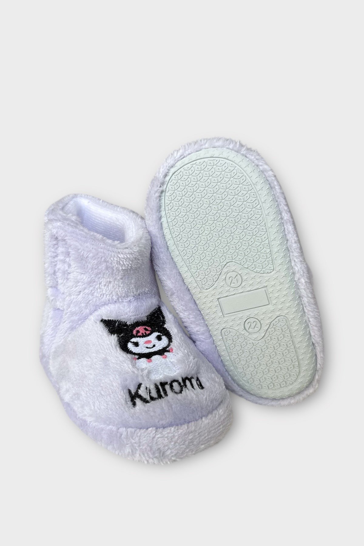 Çocuk Kuromi Nakış Detaylı Panduf Lila