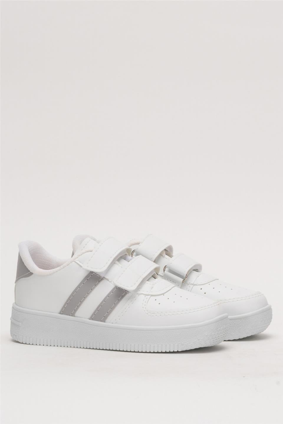 Çocuk Sneaker Spor Ayakkabı BEYAZ - FÜME