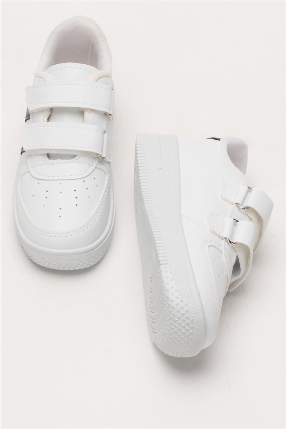 Çocuk Sneaker Spor Ayakkabı BEYAZ - SİYAH