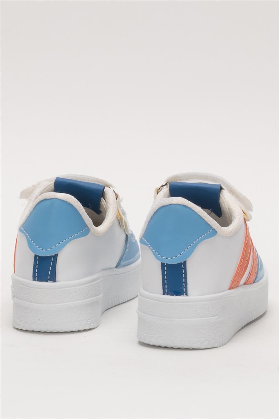 Çocuk Sneaker Spor Ayakkabı MAVİ - TURUNCU