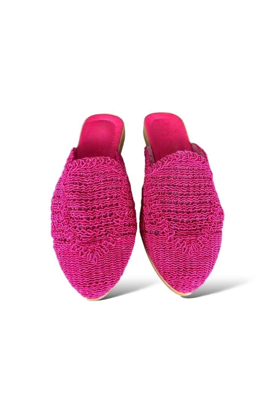 Dantel İşlemeli Kadın Terlik PEMBE