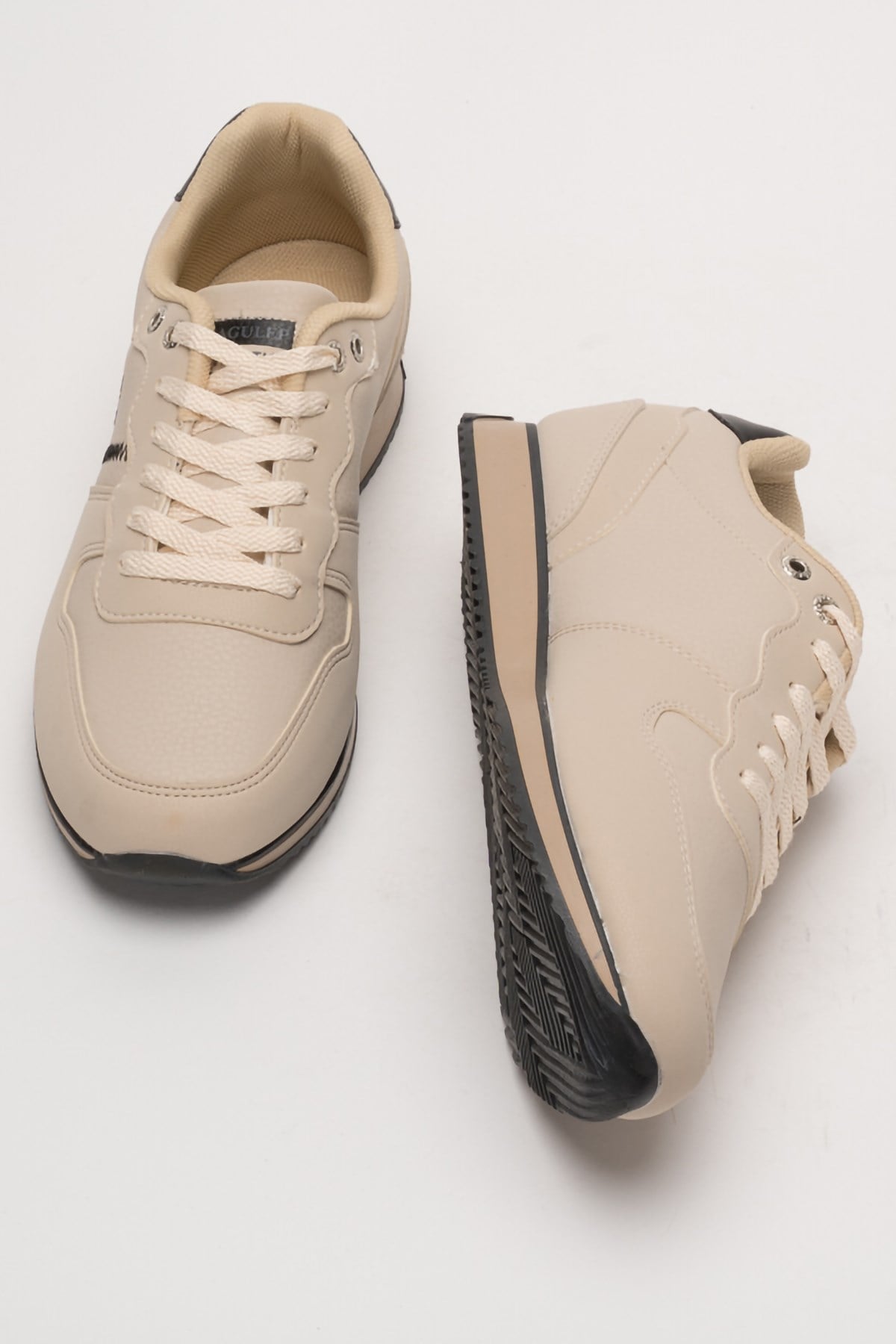 Erkek Cilt Sneaker Ayakkabı BEJ