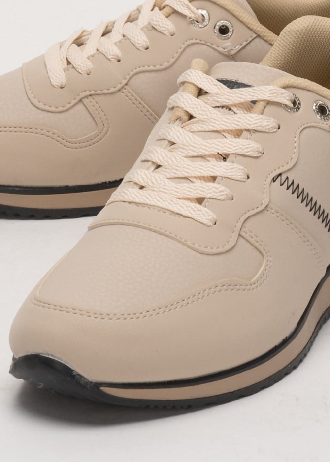 Erkek Cilt Sneaker Ayakkabı BEJ