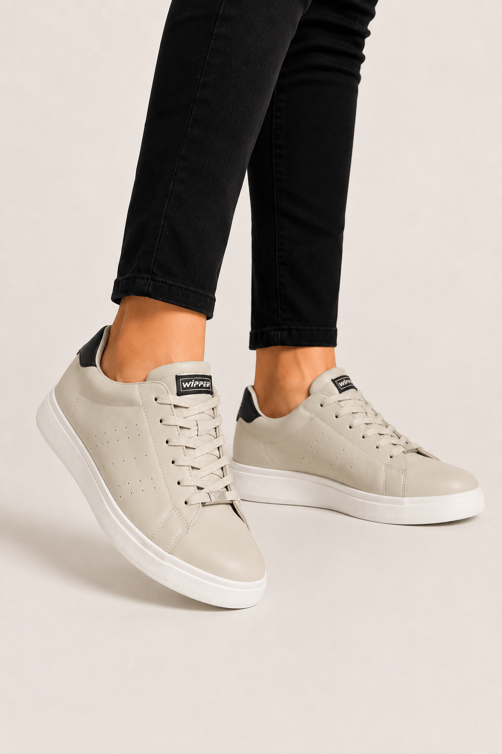 Erkek Cilt Sneaker Ayakkabı BEJ