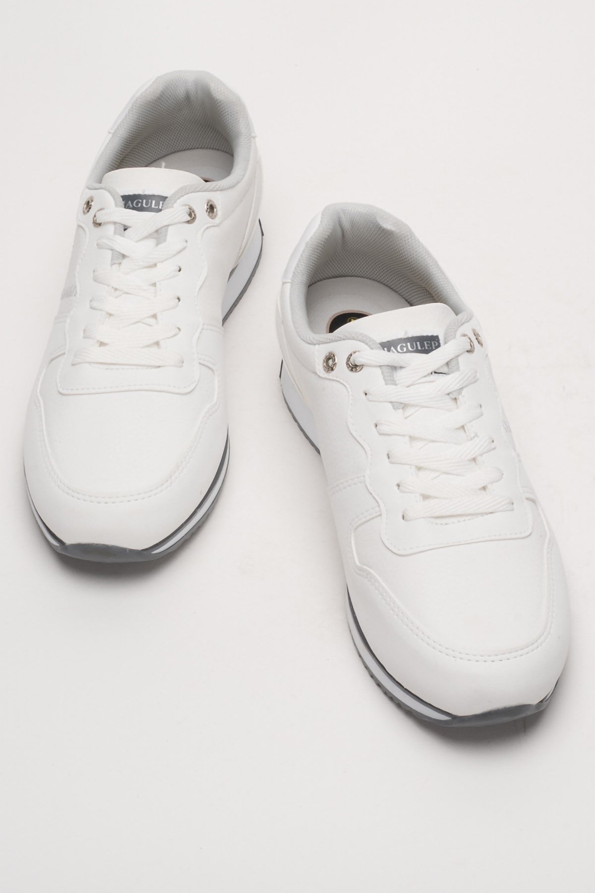 Erkek Cilt Sneaker Ayakkabı BEYAZ