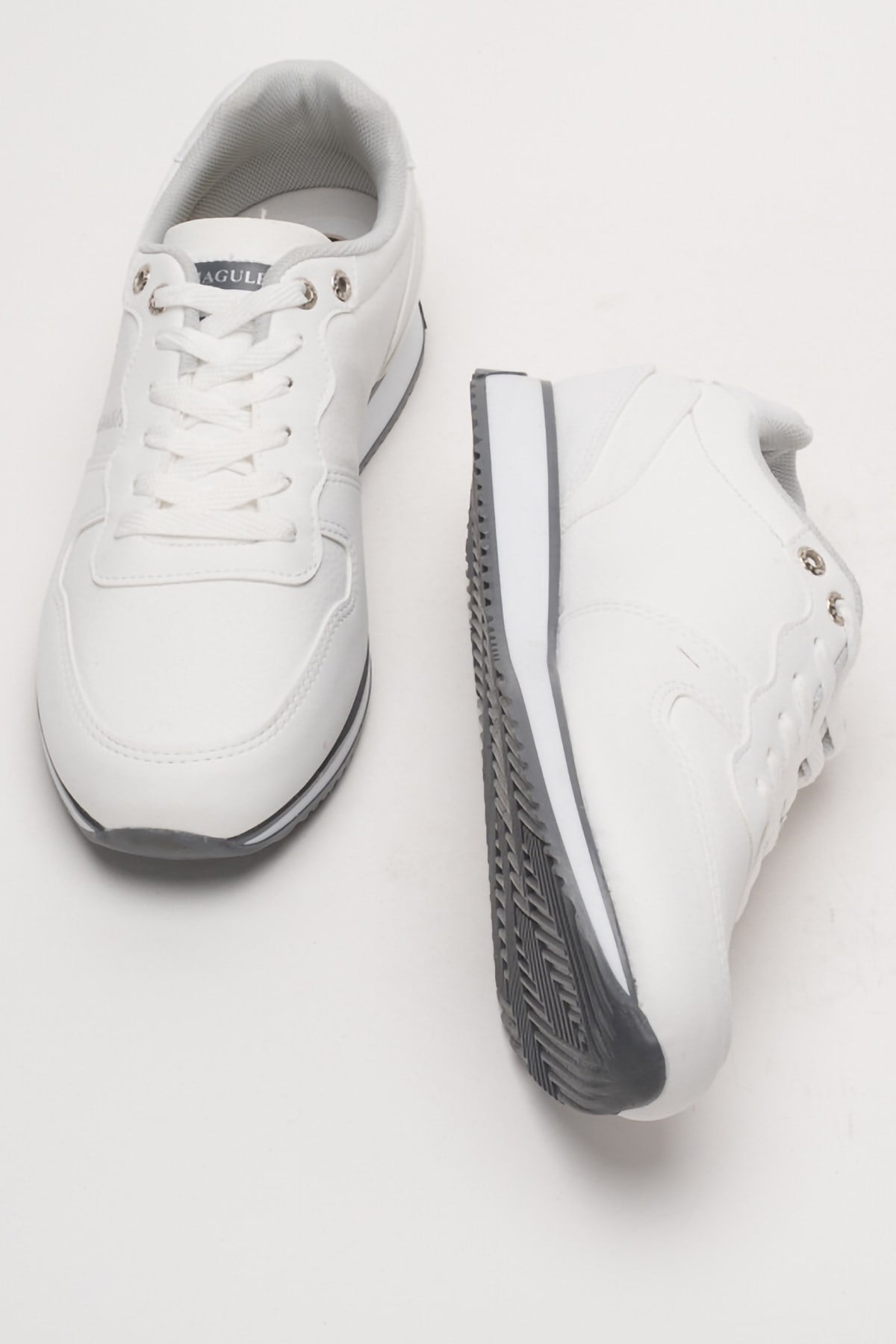 Erkek Cilt Sneaker Ayakkabı BEYAZ
