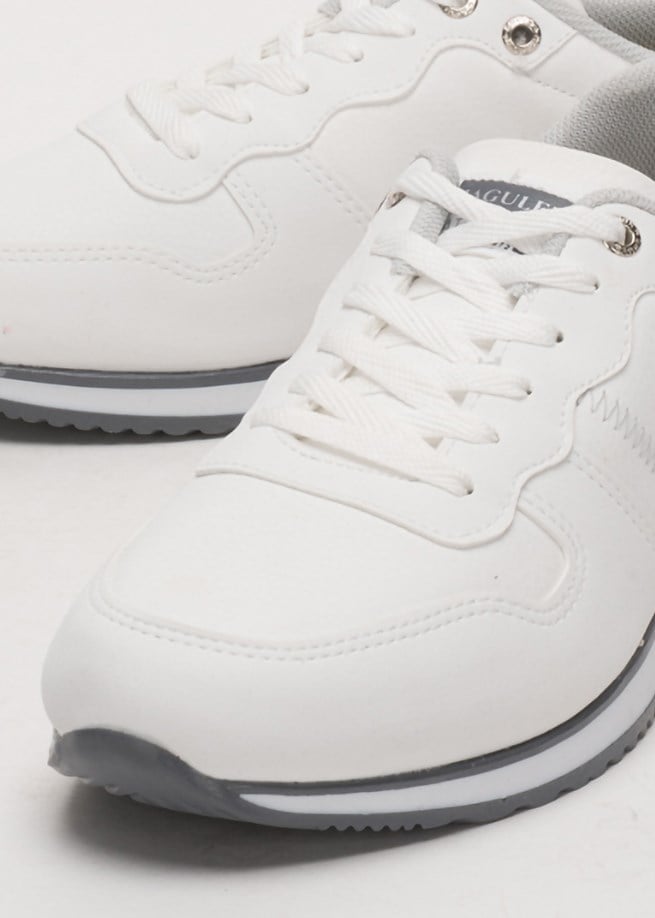 Erkek Cilt Sneaker Ayakkabı BEYAZ
