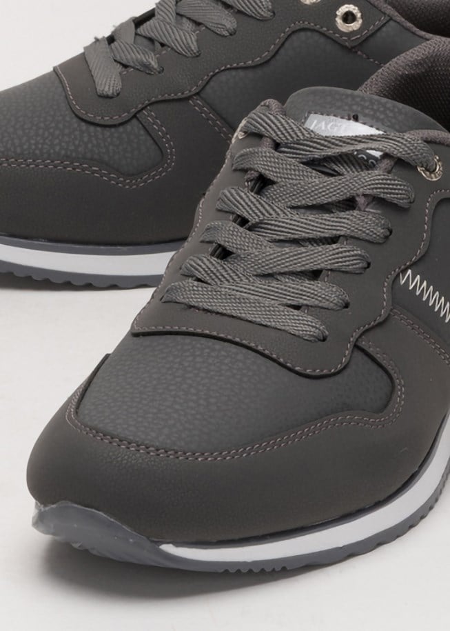 Erkek Cilt Sneaker Ayakkabı FÜME - BEYAZ