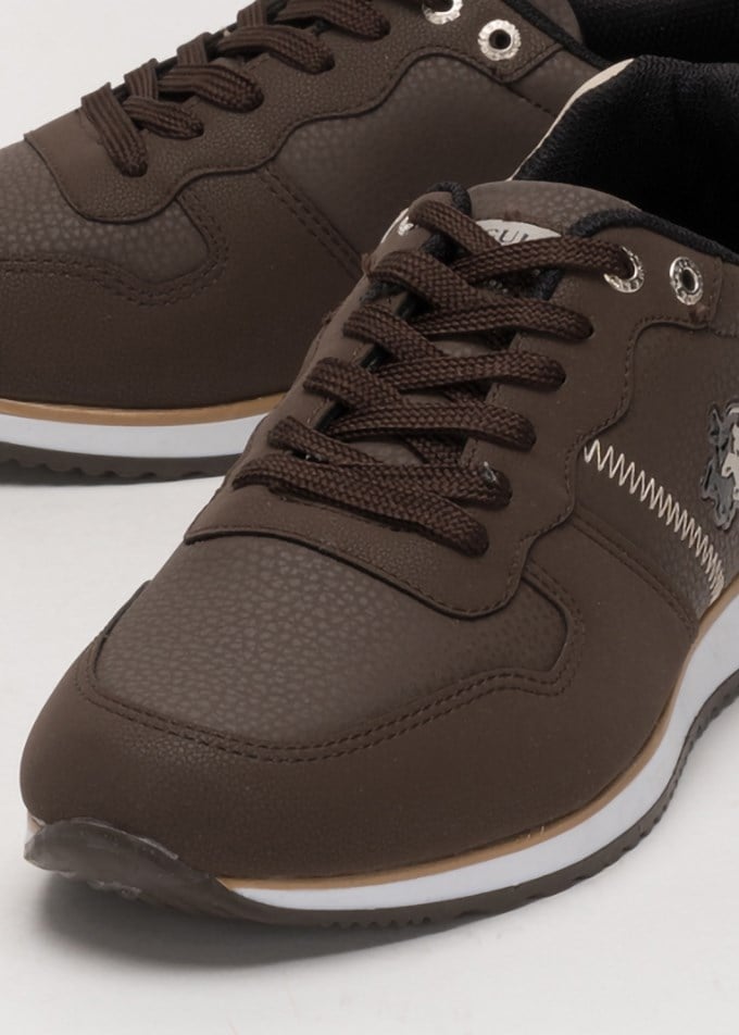 Erkek Cilt Sneaker Ayakkabı KAHVERENGİ