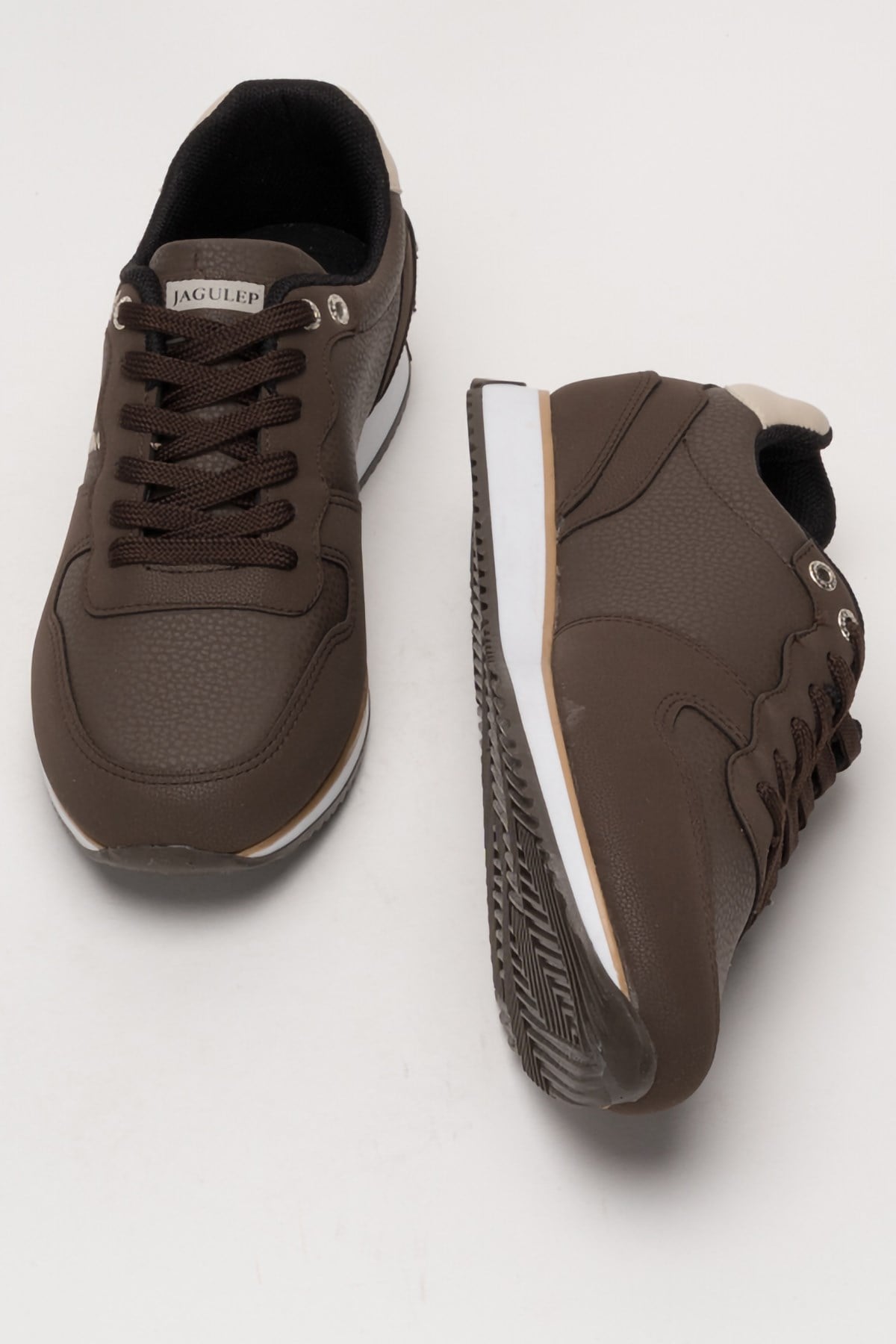 Erkek Cilt Sneaker Ayakkabı KAHVERENGİ