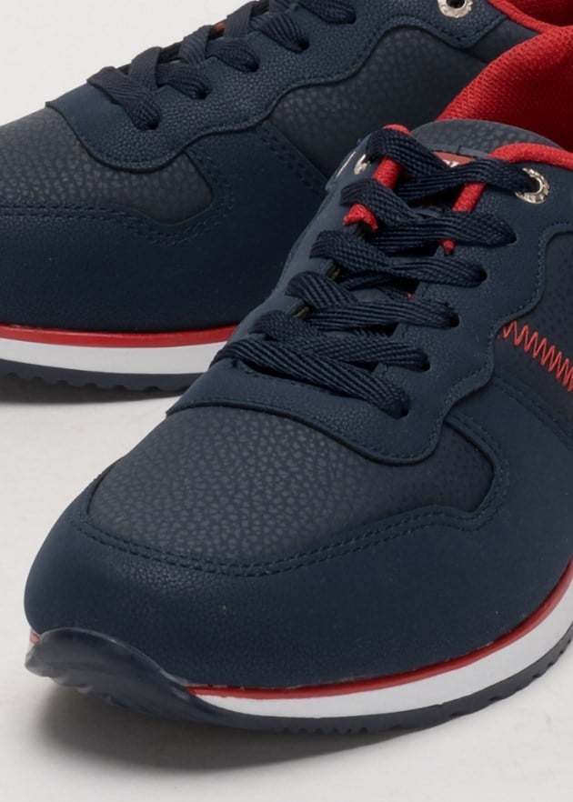 Erkek Cilt Sneaker Ayakkabı LACİVERT