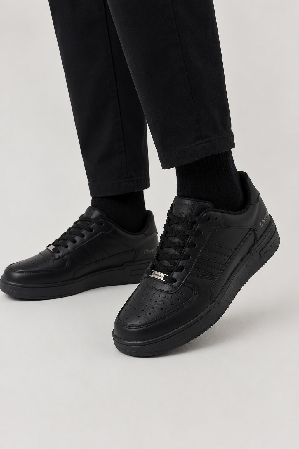 Erkek Cilt Sneaker Ayakkabı SİYAH