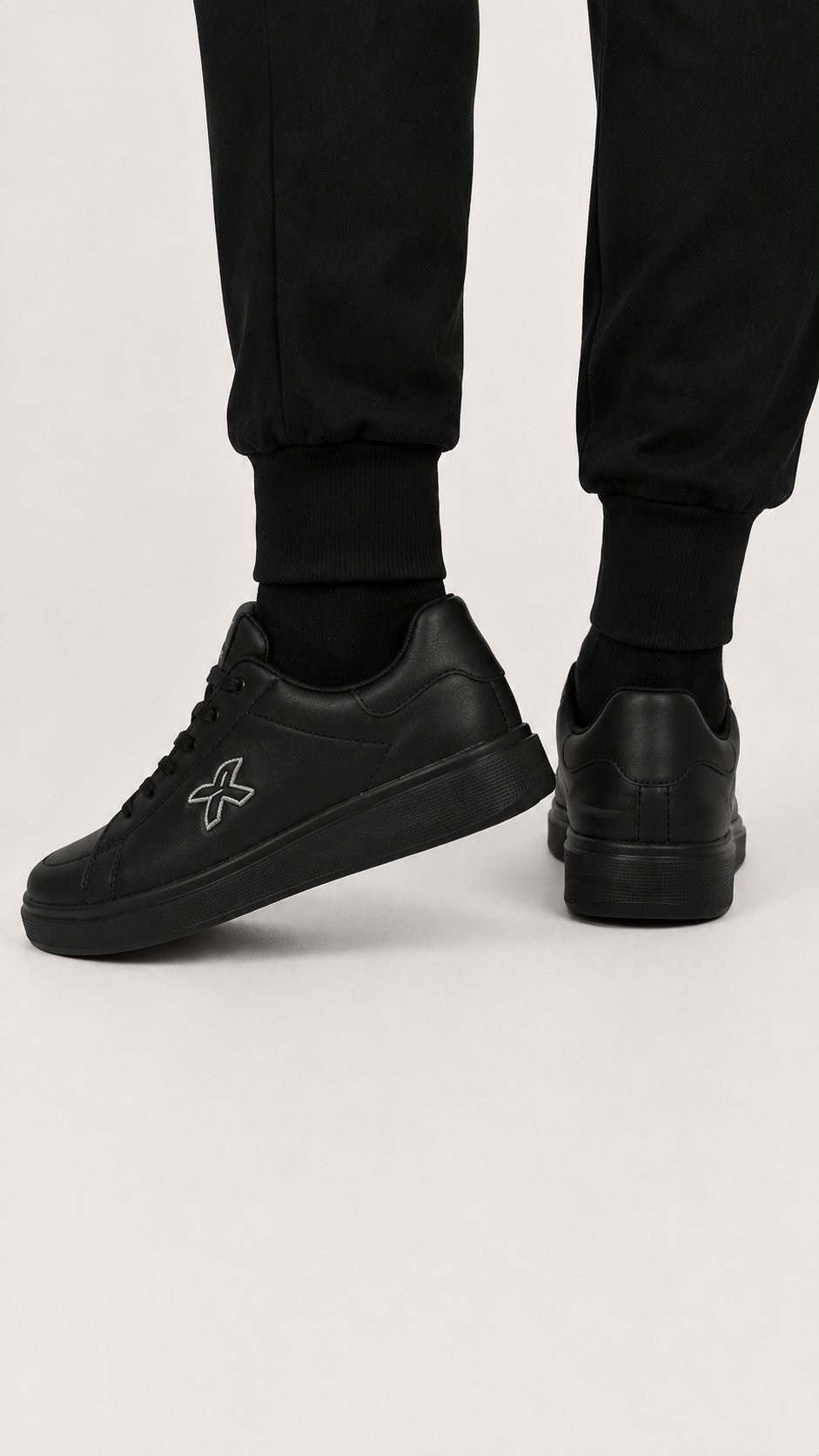 Erkek Cilt Sneaker Ayakkabı SİYAH