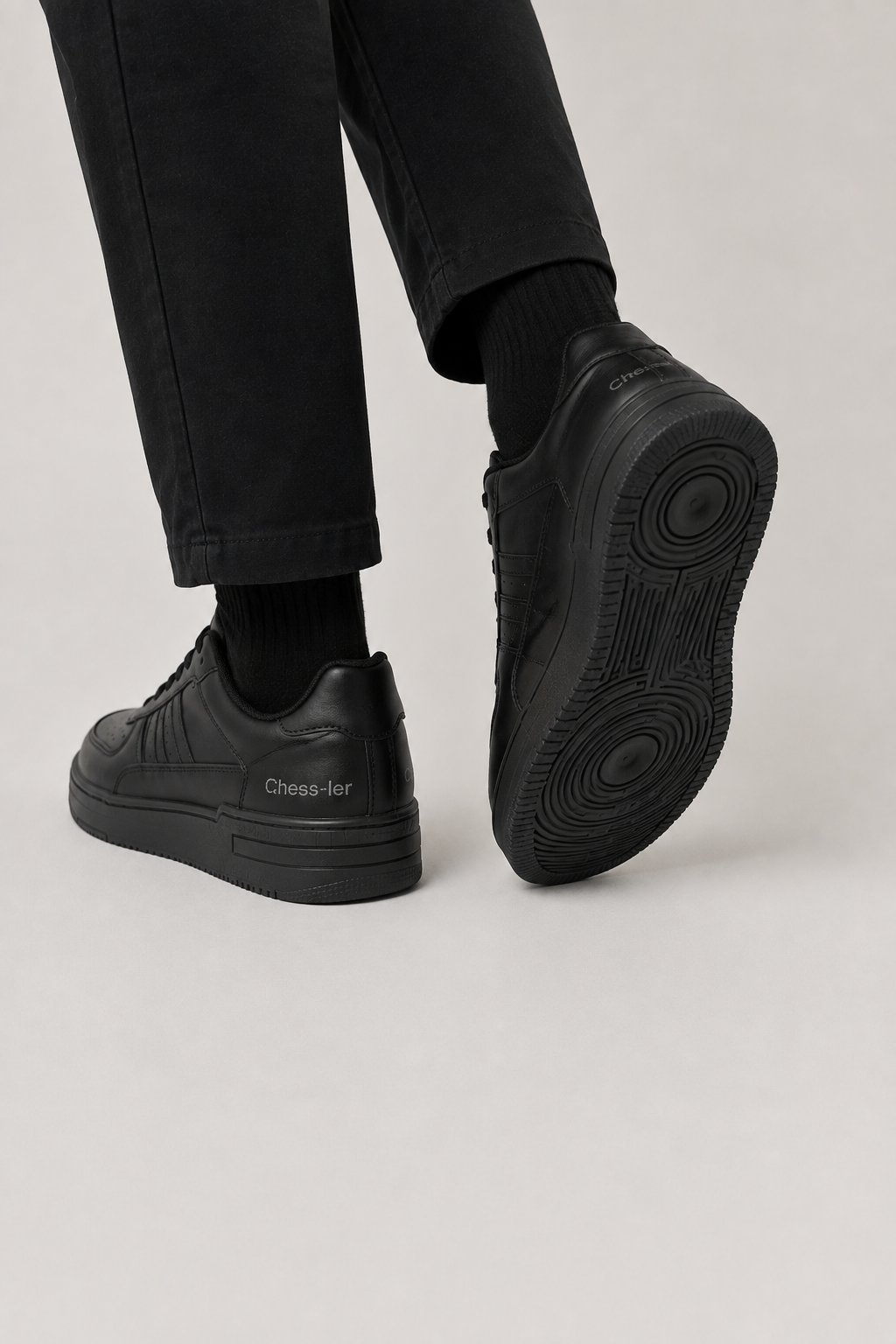 Erkek Cilt Sneaker Ayakkabı SİYAH