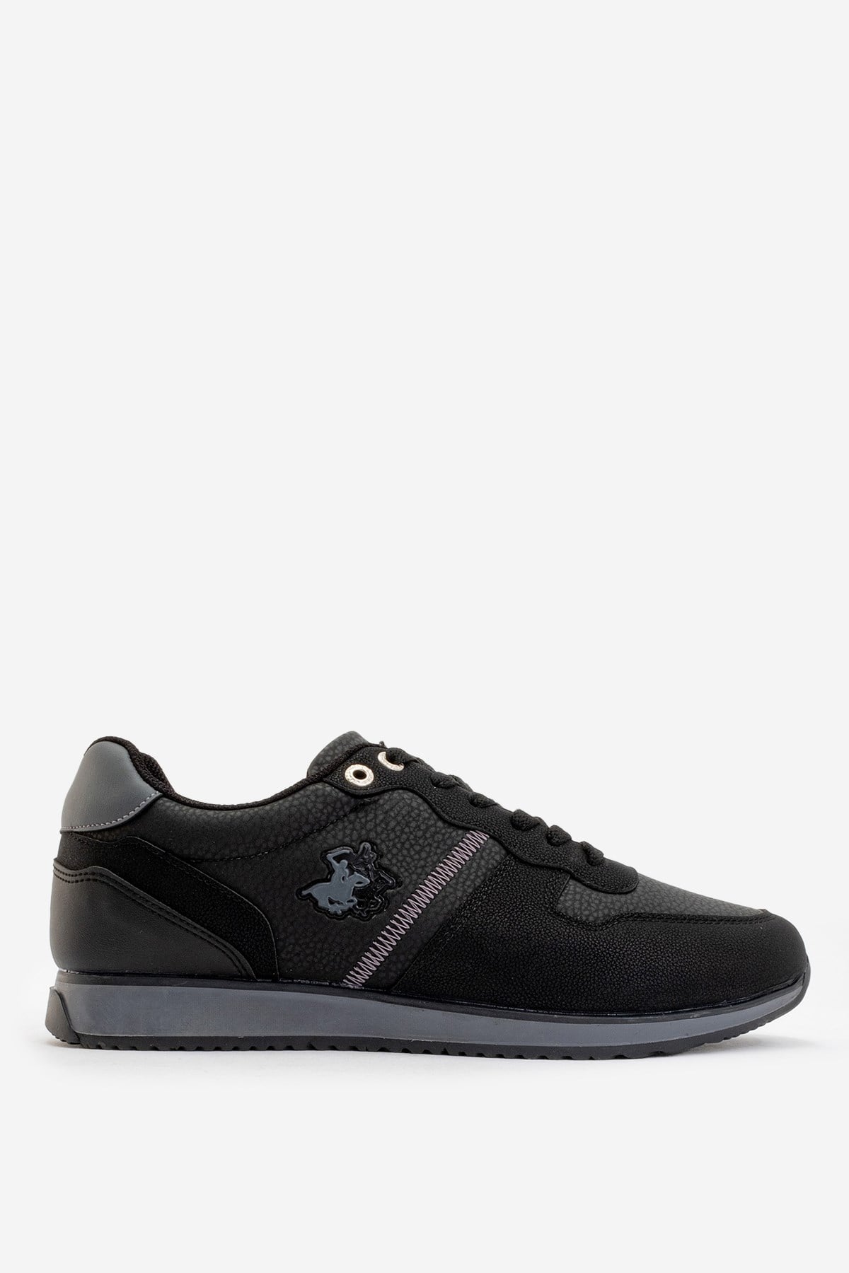Erkek Cilt Sneaker Ayakkabı SİYAH - FÜME