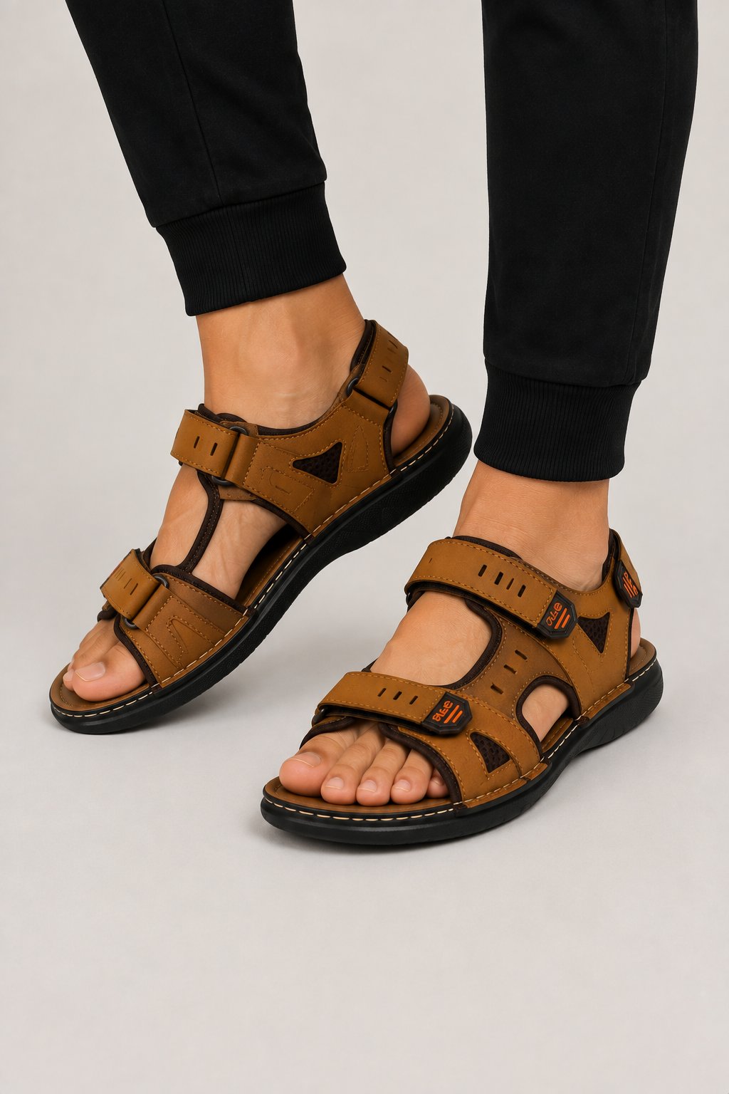 Erkek Cırtlı Sandalet TABA