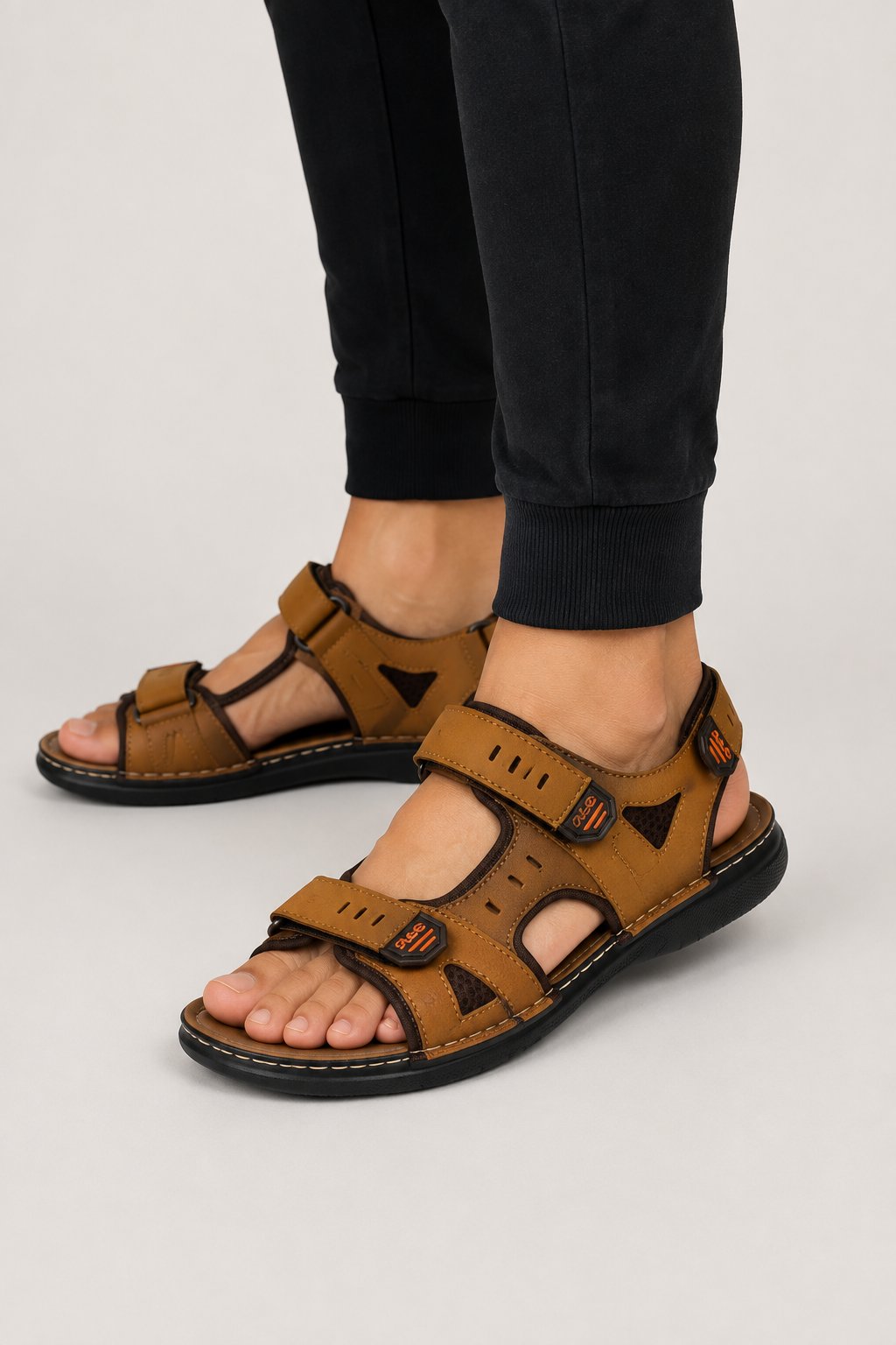 Erkek Cırtlı Sandalet TABA