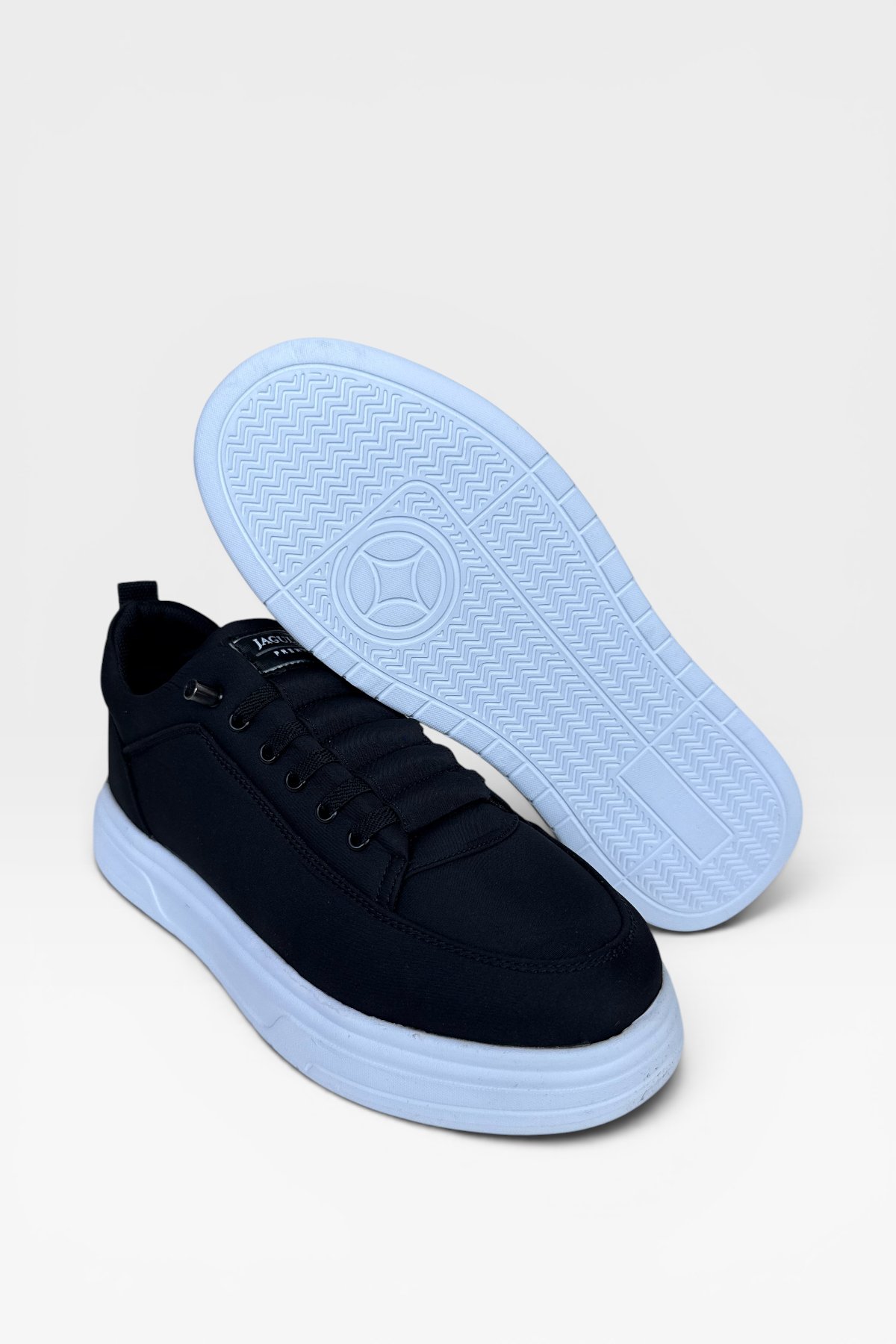 Erkek Faylon Taban Akıllı Bağcıklı Paraşüt Malzeme Sneaker Ayakkabı SİYAH - BEYAZ